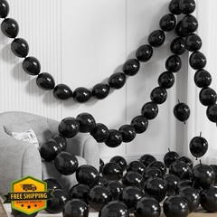 Adeyoo 100pc 6″ Black Linking Balloons, Quick Link Latex, Party Arch Decor