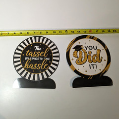 2024 Graduation Decorations Set of 26 Pieces, White, Gold and Black Party Decor