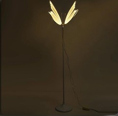 Butterfly Wing LED Floor Lamp Set of 2, White, Adjustable, Warm White, Modern