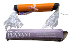 Halloween 100 Ft Pennant Banner – 48 Flags 12″x18″ – Orange, Black & Purple