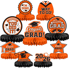 9PCS Graduation Party Decorations Class of 2026 Congrats Grad Table Centerpiece