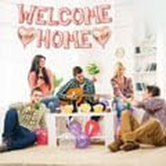 Welcome Home Balloon Banner Rose Gold Letter Foil Balloons Party Decor