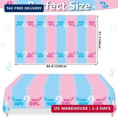 4Pcs Gender Reveal Tablecloth – Gender Reveal Table Decorations Rectangular Pink