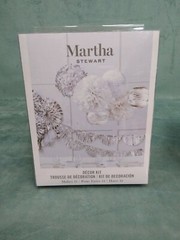 Martha Stewart Party Decoration Kit silver White pom poms banners wedding gender