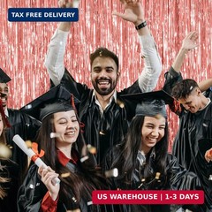 2 Pack Rose Gold Backdrop Birthday Decorations Foil Curtain Bachelorette Party D