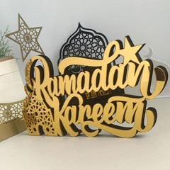 Ramadan Mubarak Acrylic Ornament Eid Mubarak Ramadan Kareem Decoration JQ