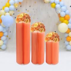 3PCS Foldable Paper Columns Display Centerpiece Stands Birthday Display Stands