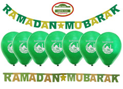 Ramadan Decoration(21Pcs) Ramadan Balloons Banner Ramadan Gift Islamic wall gift
