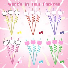 AMFZON 24 Kitty Birthday Party Large, Green Purple Red Pink Yellow Blue