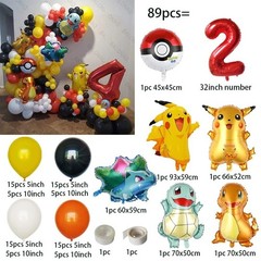 111 Piece cartoon Pikachu theme ballon arch set for birthday parties And More