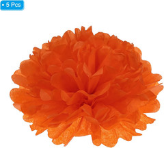 8″ Tissue Pom Poms Flowers, 5 Pack Paper Flower Ball for Wedding Bridal Shower B