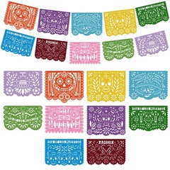 60 Pieces Mexican Party Banners Altar De Ofrendas Supplies Kit Dia De Los Muerto