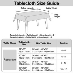 Rectangle Table Cloth, Waterproof Vinyl Tablecloth with Flannel Backing, Wipe…