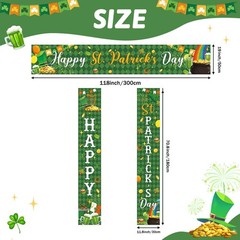 3 PCS St. Patrick’s Day Banner Decorations Happy St. Patrick’s Day Fence Banner