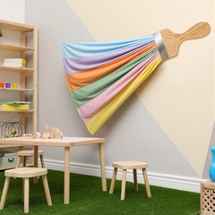 85 Inches 3D Art Painting Classroom Wall Decor Pastel Rainbow Bulletin Board Dec
