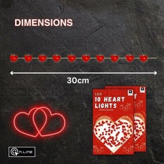 Red Heart Party Decorations Valentine Hanging Heart Strings Wire LED 30cm UK