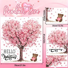 Heirloom Haven 6 Sheets Large Valentine’s Day Window 32 inches, Pink