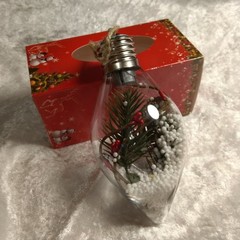 Christmas Tree Bauble LED Light Up Decoration Christmas Pendant Plastic Hanging