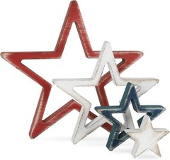 4th of July Table Decorations, Red White Blue Stars Decorations Set of 4, Ret…