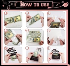 2026 Graduation Party Decorations Pink and Black Graduation Money Box for Cash P
