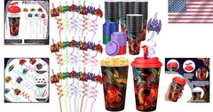 Colorful Dragon Plastic Cups for Birthday Party – 36 Count