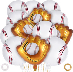 13 Pcs Baseball Balloons,20 Inch Baseball Glove Foil Mylar Balloons,Baseball The