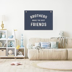 Boys Room Decor- Brothers Make the Best Friends Banner, Linen Canvas Banner W…