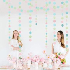 52 ft Pastel Party Decorations Easter Garlands Hanging Pink Blue Green Circle…