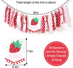 Strawberry High Chair Banner – 1St Birthday Decoration, First Birthday Decoratio
