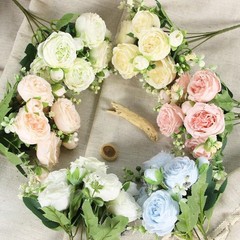 Artificial Flowers Fake Silk Peony Vases Flower Bouquets Home Room Decoration