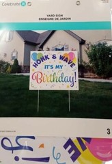Celebrate It Yard Sign Honk & Wave It’s My Birthday 3 Piece 18″ x 13.5″