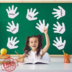 MixTeach White Hand Cutouts Paper 200 Pcs Kids Craft