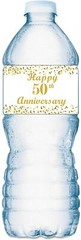 50th Anniversary Water Bottle Labels; Set of 20 Waterproof Water Bottle Wrappers