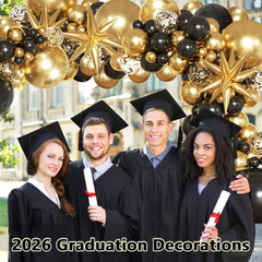 Black & Gold Balloon Arch Kit, Black & Gold Party Decorations for Birthday NEW