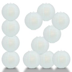 BULK PACK (12) 16″ Arctic Spa Blue Round Paper Lantern, Even Ribbing, Chinese Ha