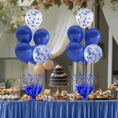 Royal Blue Balloon Table Centerpiece Kit, 6 Set Blue Balloon Stands for Table…