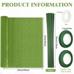 24 Rolls Crepe Paper Streamers 10 X 98 Inch Colorful Crepe Paper Sheets with Flo