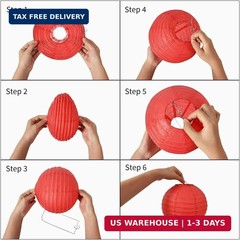 BEISHIDA 10Pcs White Paper Lanterns Decorative Chinese/Japanese Hanging Round Pa