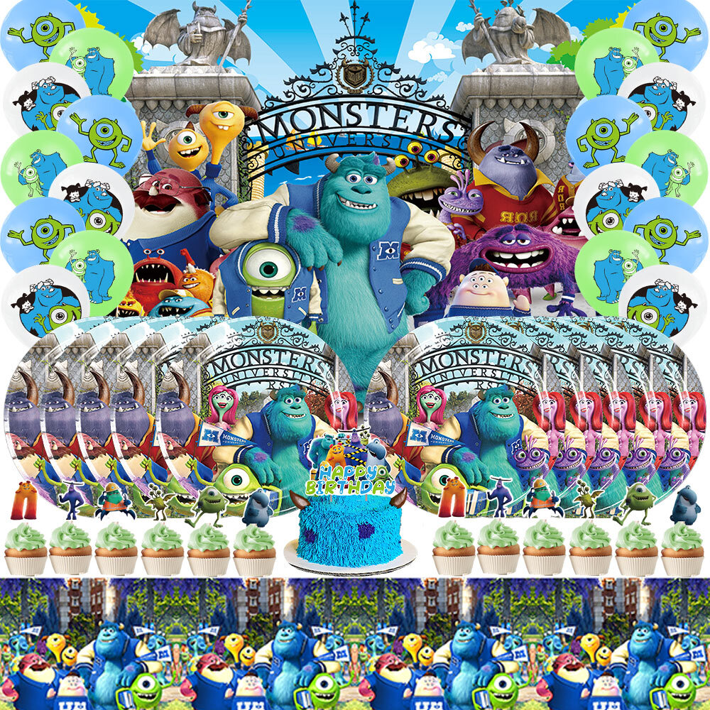 Monsters University Party Supplies Set Plates Balloons Cake Toppers Banner