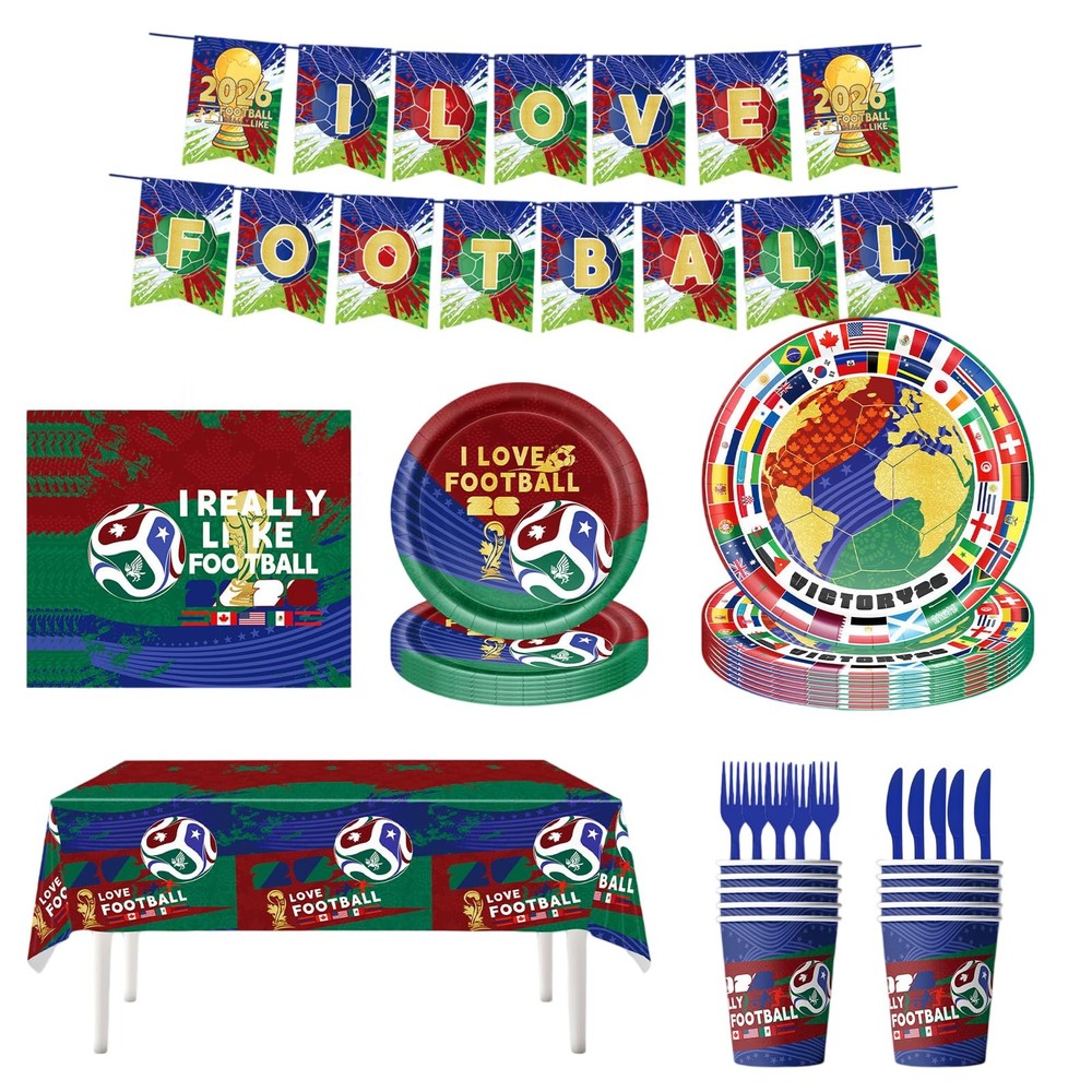 World Cup 2026 Party Decorations Supplies Set, 86 pcs Includes Multicolor