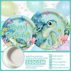 301 Pcs Ocean Birthday Party Decorations Tableware Balloon Arch Set | Service 25