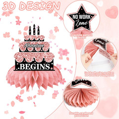 10 Pcs Retirement Party Decorations, Retirement Table Decorations for Women Rose