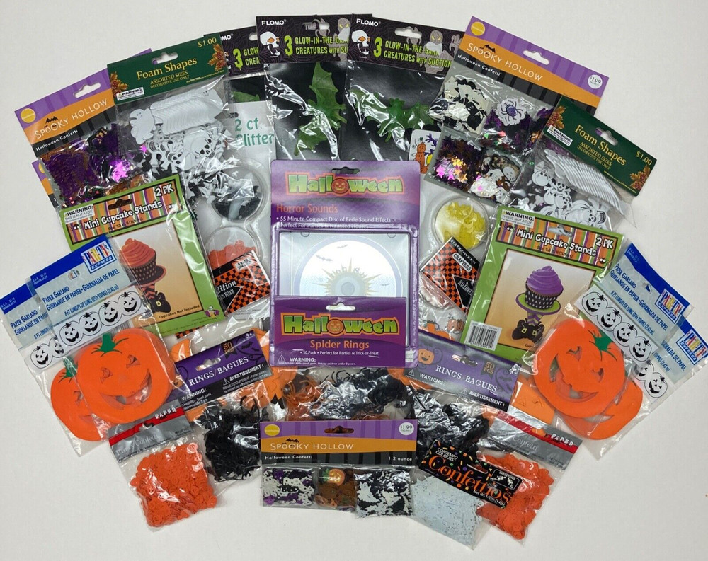 Large lot 25+ Halloween party/crafts, teacher classroom decor – All NEW sealed