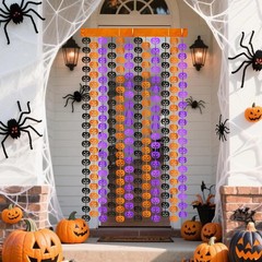 Halloween Party Decorations,2 Pack Orange Purple Black Pumpkin Metallic Foil Fri