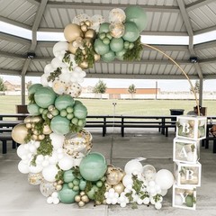 White Double Stuffed Balloons Different Size 115Pcs 5/10/12/18″ White Balloon…