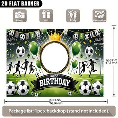1pc 2D Personalized Custom Name Text Number Soccer Party Banner Football Decor♪