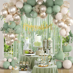 Sage Green Birthday Party Decorations with Happy Birthday Banner Green Fringe Cu