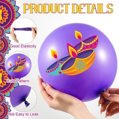 50 Pcs Diwali Decorations – 12 Inch Happy Diwali Balloons, Latex Elephant & P…