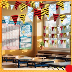 5 Pcs Cute Cartoon Dog Party Decorations Pre Strung Flag Banner Cute Anime Bi…