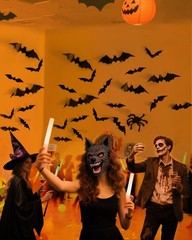 120pcs Halloween Bats Decorations Outdoor Indoor, Halloween Party Supplies, 3D B